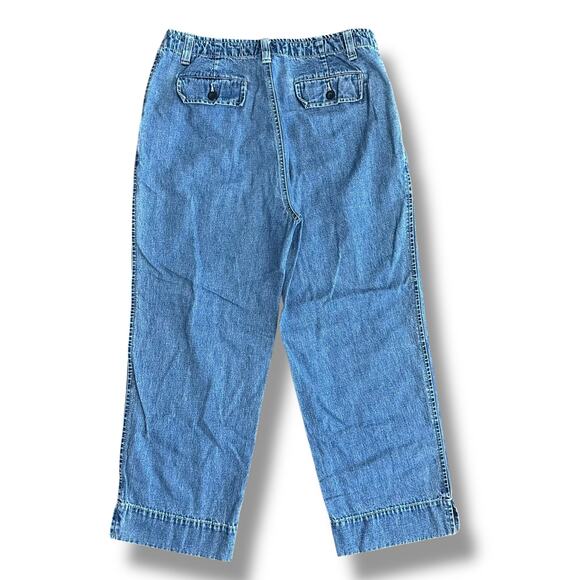 Vintage Y2K Old Navy Embroidered Floral Capri Jeans Size 6‎ - Picture 8 of 9